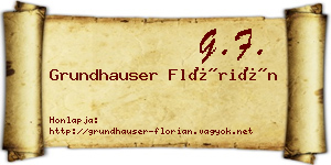 Grundhauser Flórián névjegykártya